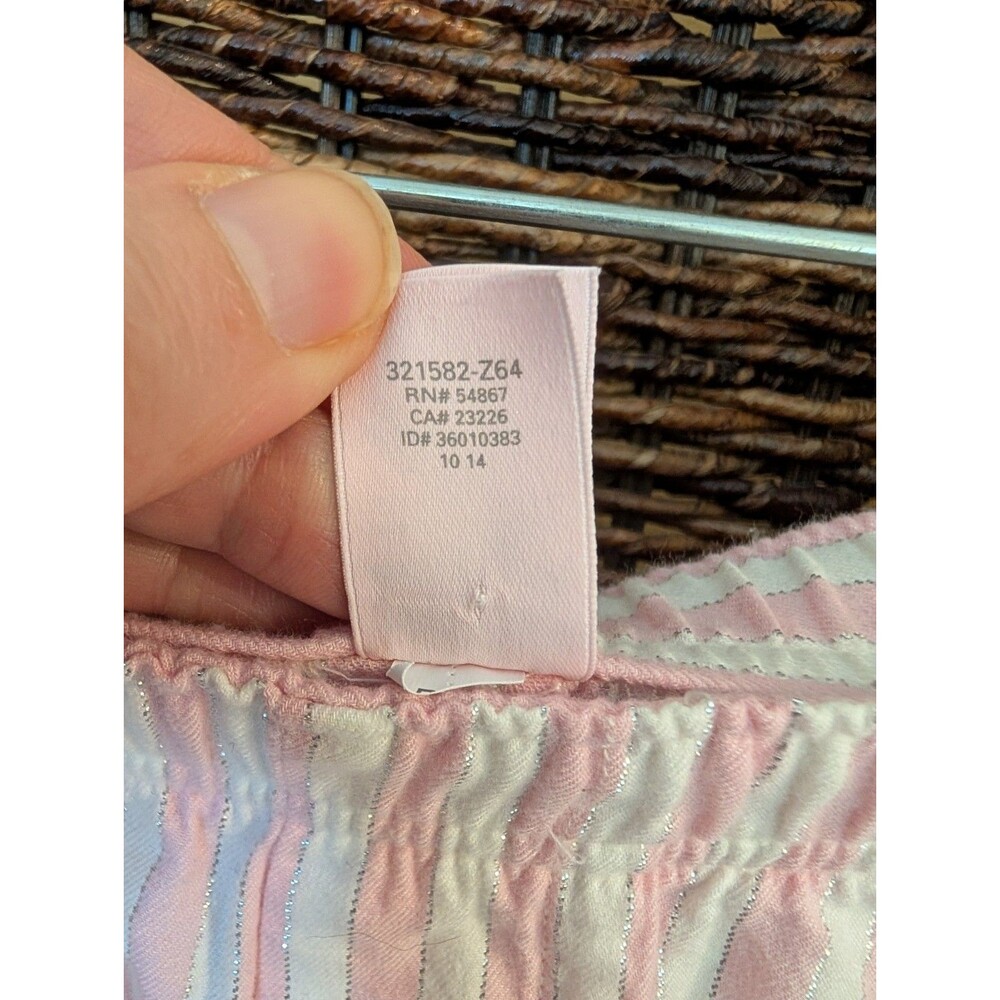 Victoria's Secret Signature Stripe Pajamas Set 2 Piece XL Pink Silver Metallic - Picture 11 of 12